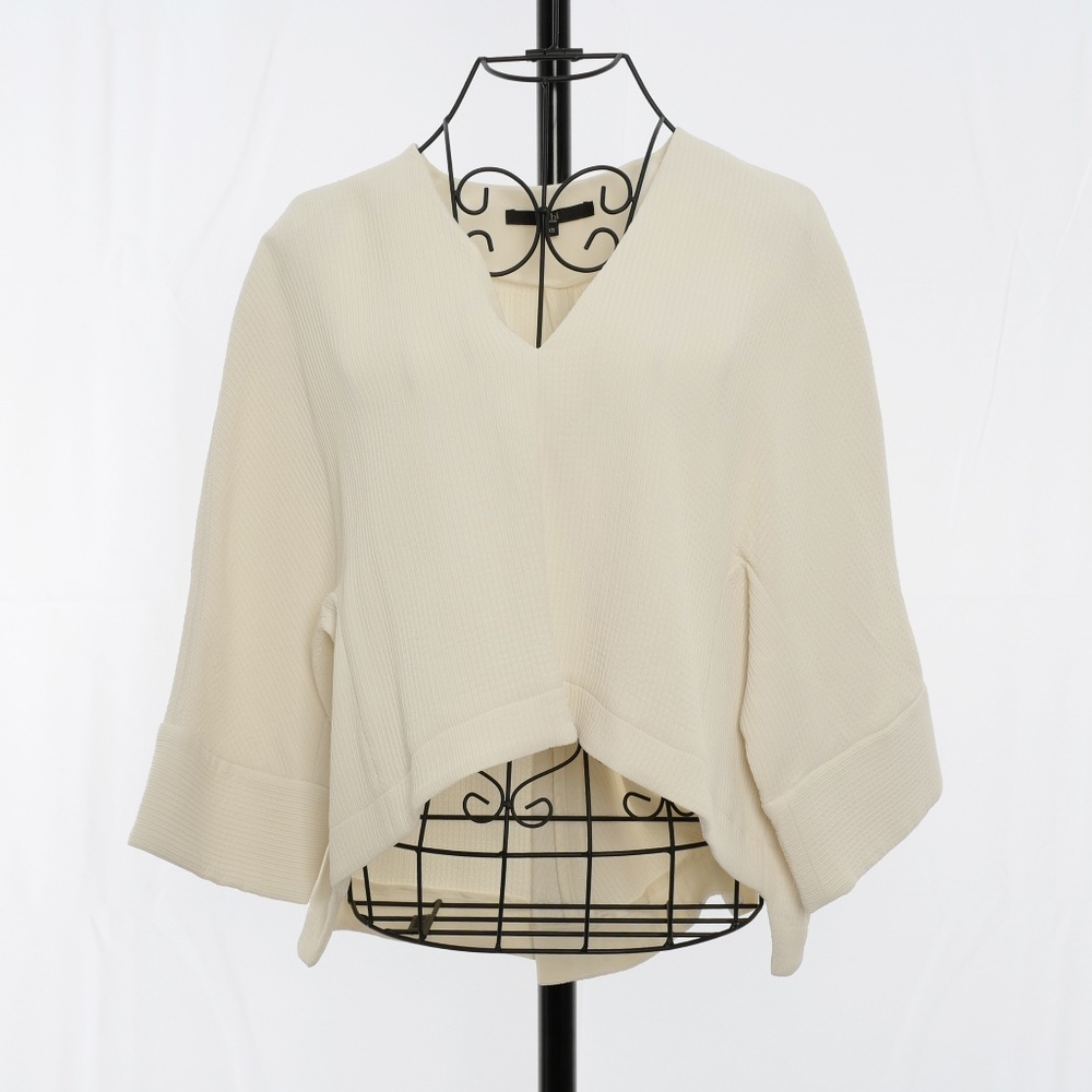 Tibi Asymmetrical Ivory Crop Top - Size XS - Picture 2 of 7